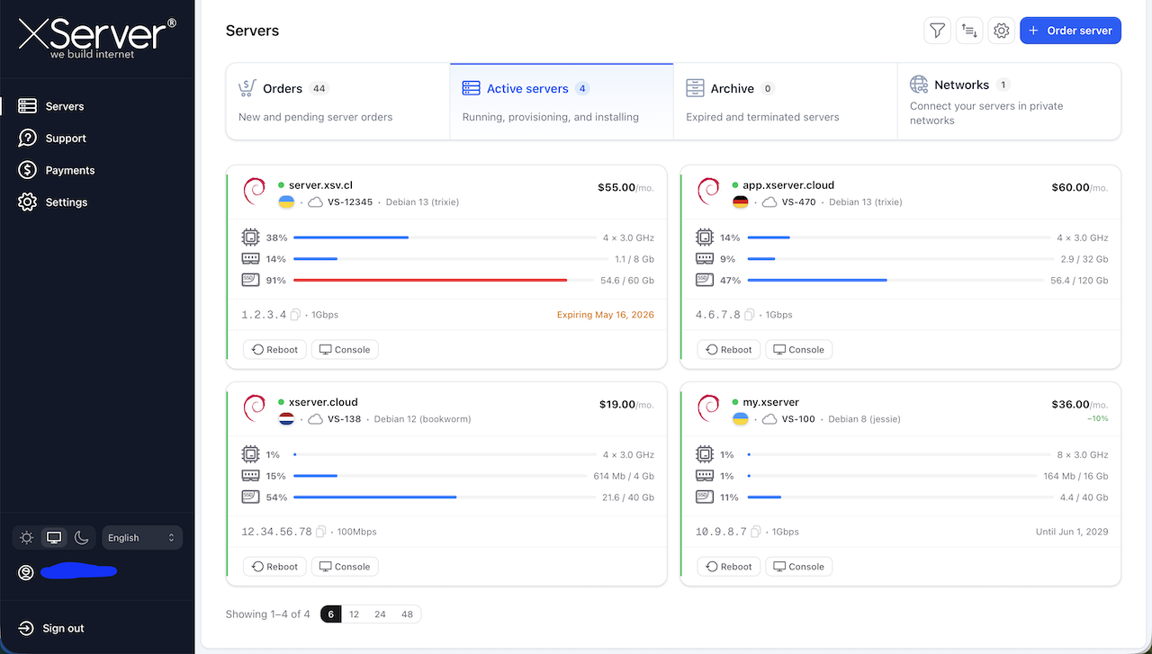 The all-new XServer personal account